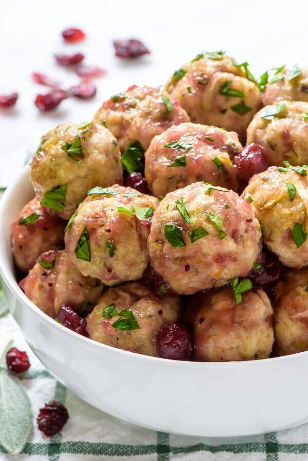 Turkey Meatballs with Cranberry Sauce