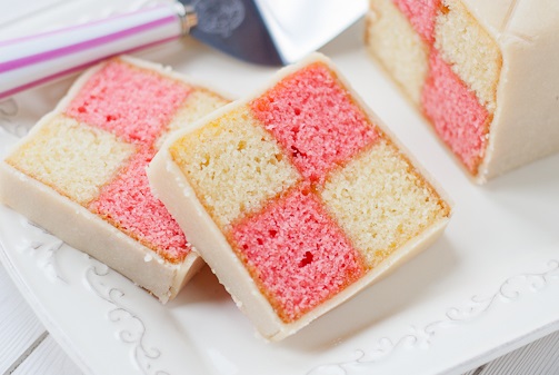 Battenberg Cake with Apricot Jam